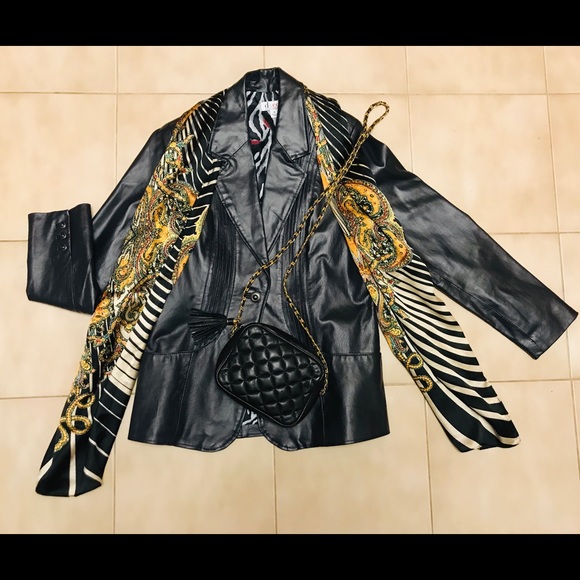 Black Leather Blazer - Picture 3 of 3